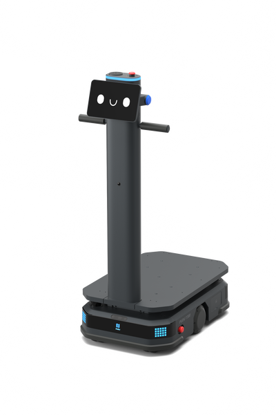 Pudu T300 industrial delivery logistic robot standing forward and left